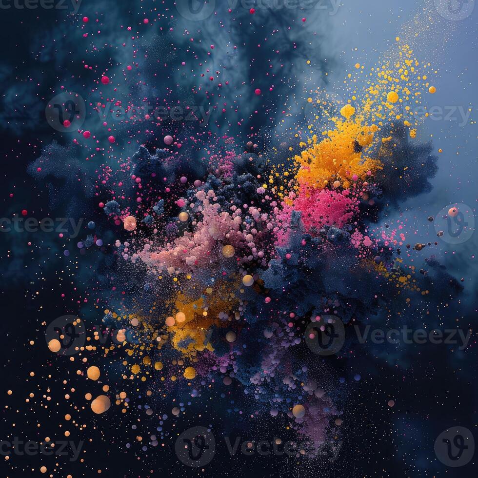 AI generated Vibrant explosion of colorful particles background photo