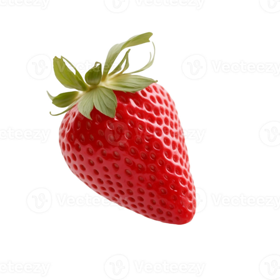 AI generated ripe juicy strawberry on isolated background png