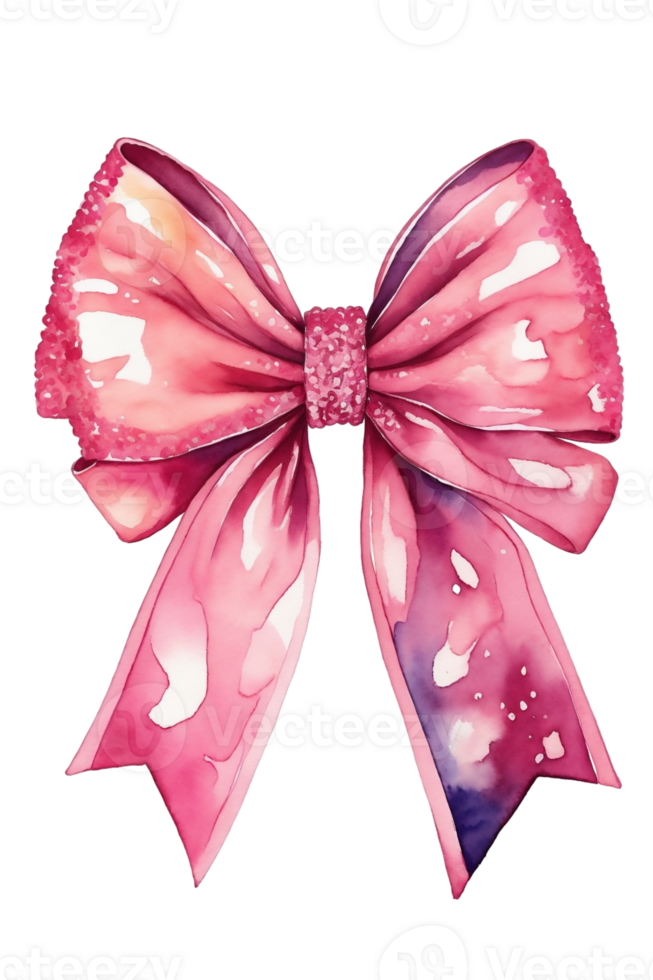 AI generated A  bow with a watercolor effect is depicted against a white  background. png