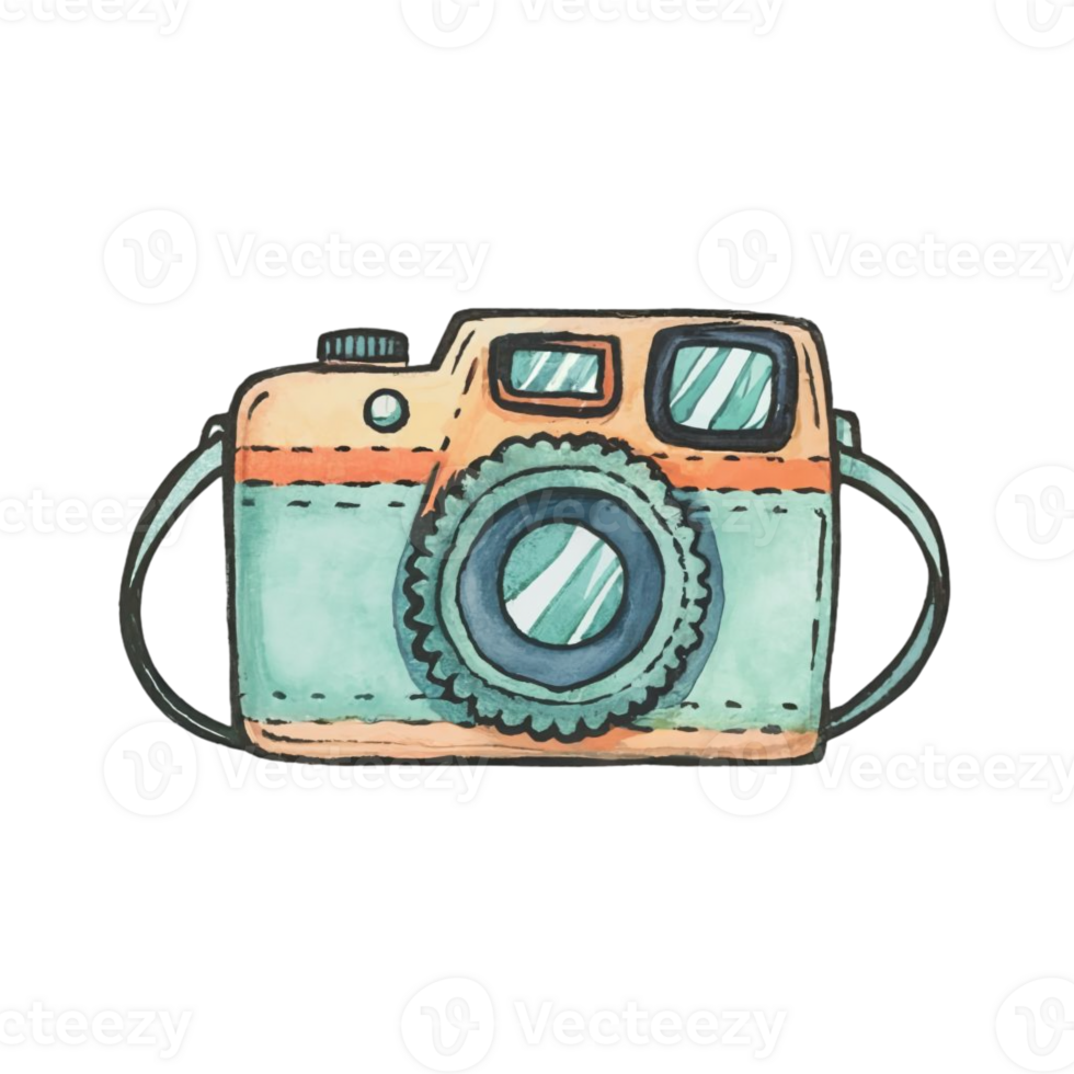 AI generated watercolor graphics with a SLR camera png