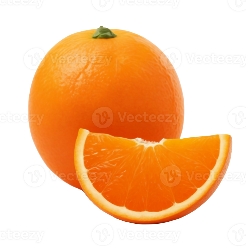 AI generated l ripe juicy orange on isolated background png
