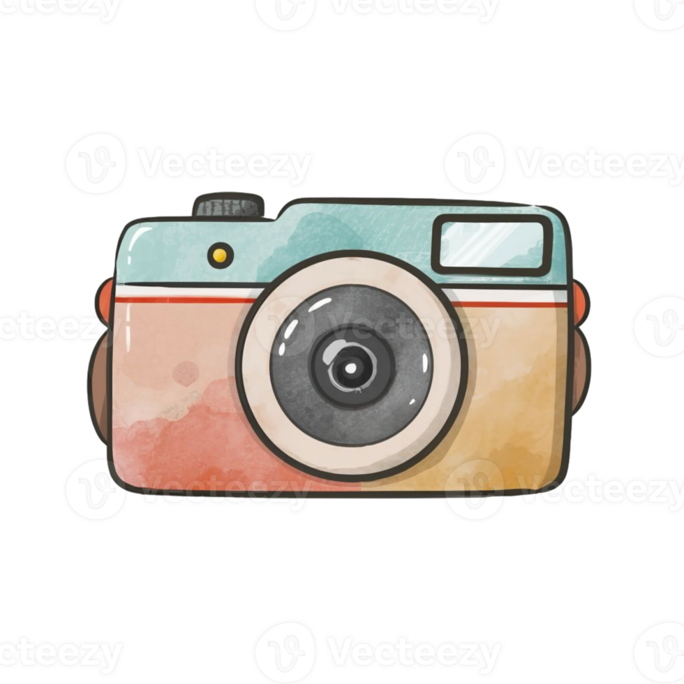 AI generated watercolor graphics with a SLR camera png