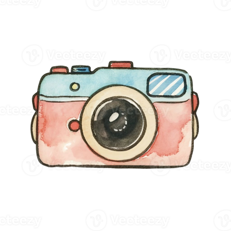 AI generated watercolor graphics with a SLR camera png