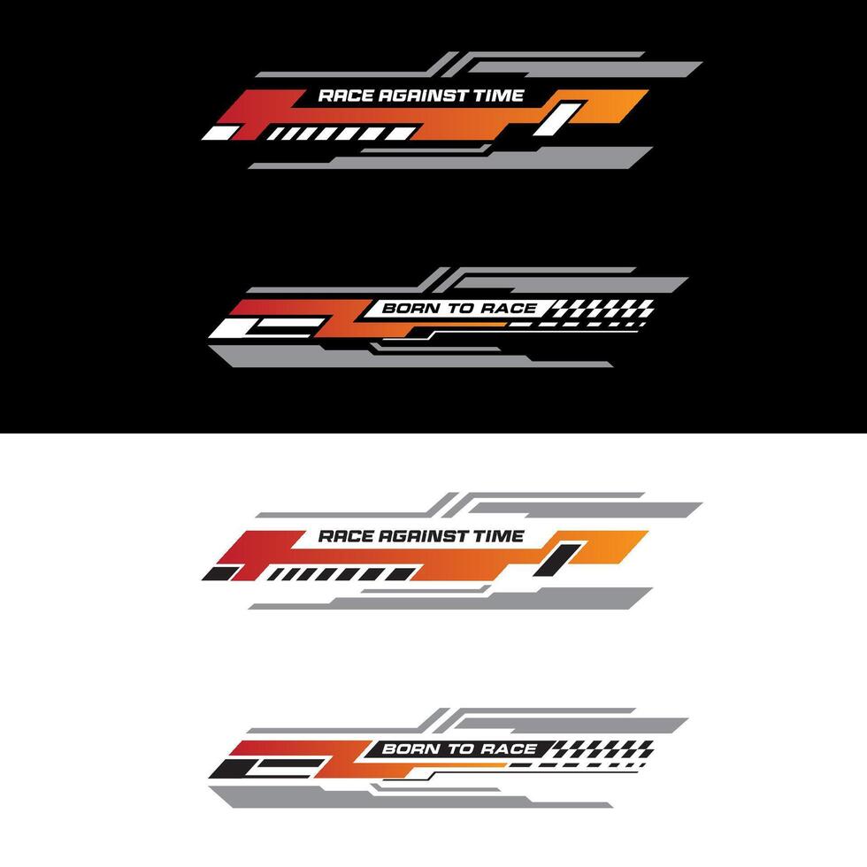 Sport racing stripes car stickers. modification body speed and drift vinyl decal isolated set templates vector