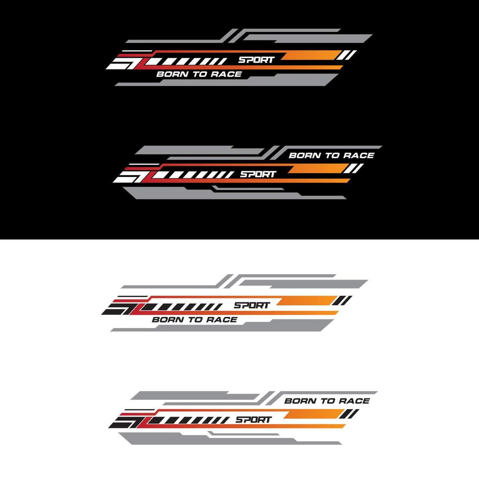 Sport racing stripes car stickers. modification body speed and drift vinyl decal isolated set templates vector