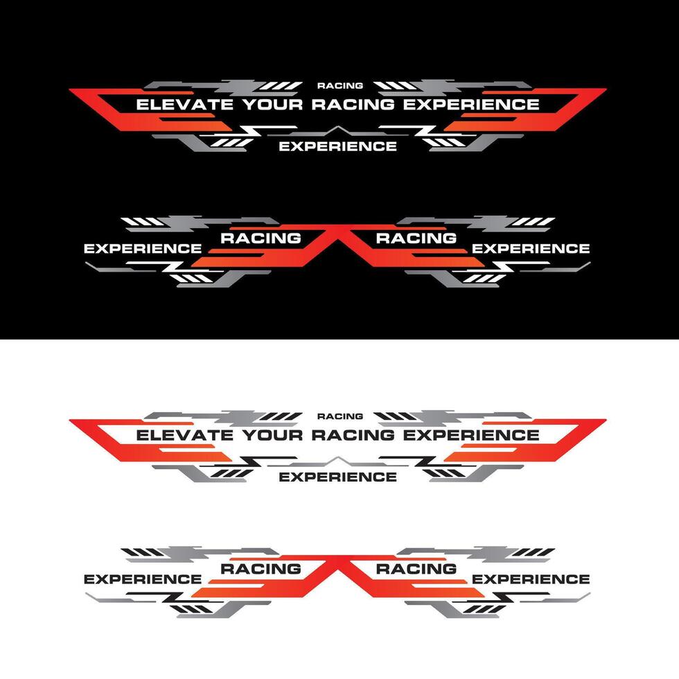 Sport racing car stickers stripe abstract shape . vinyl decal templates isolated set vector