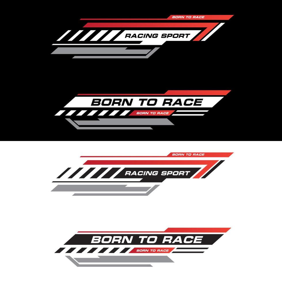 Sport racing stripes car stickers. modification body speed and drift vinyl decal isolated set templates vector