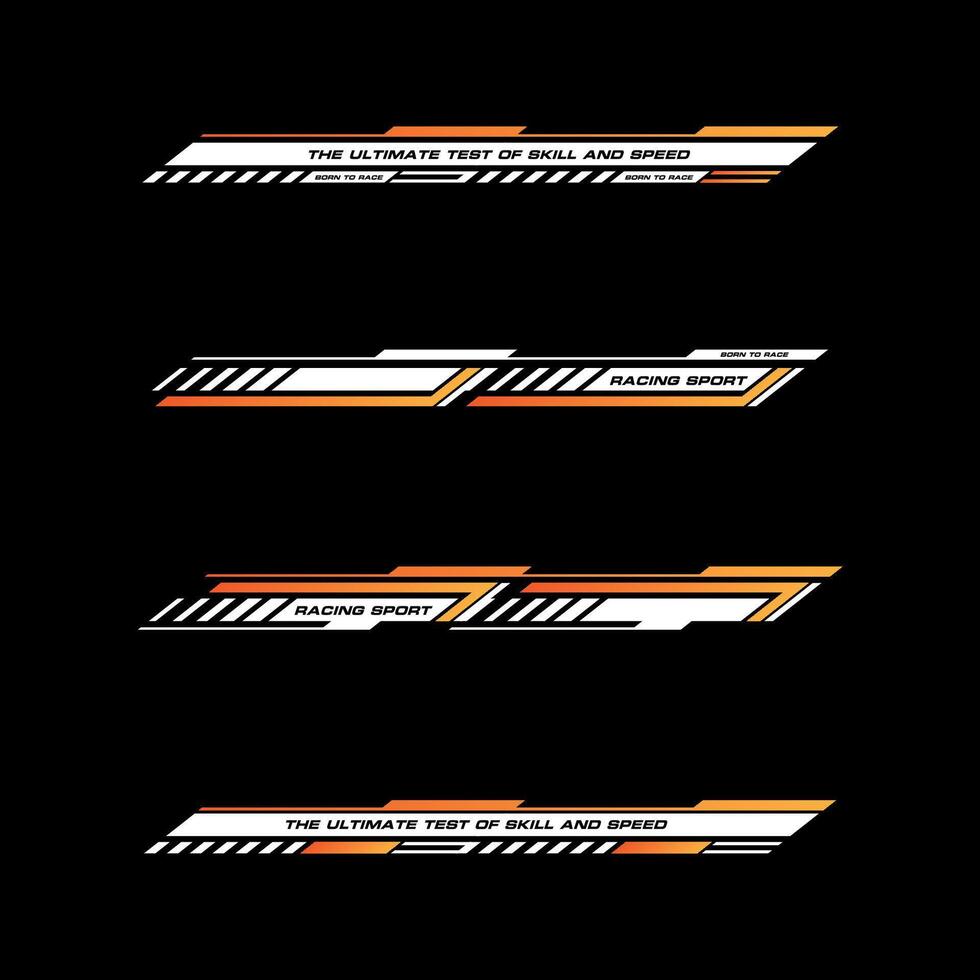 Sport racing stripes car stickers. modification body speed and drift vinyl decal isolated set templates vector