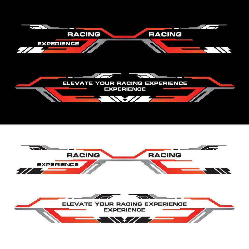 Sport racing car stickers stripe abstract shape . vinyl decal templates isolated set vector