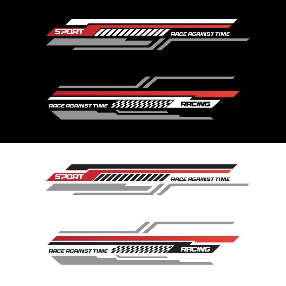 Sport racing stripes car stickers. modification body speed and drift vinyl decal isolated set templates vector