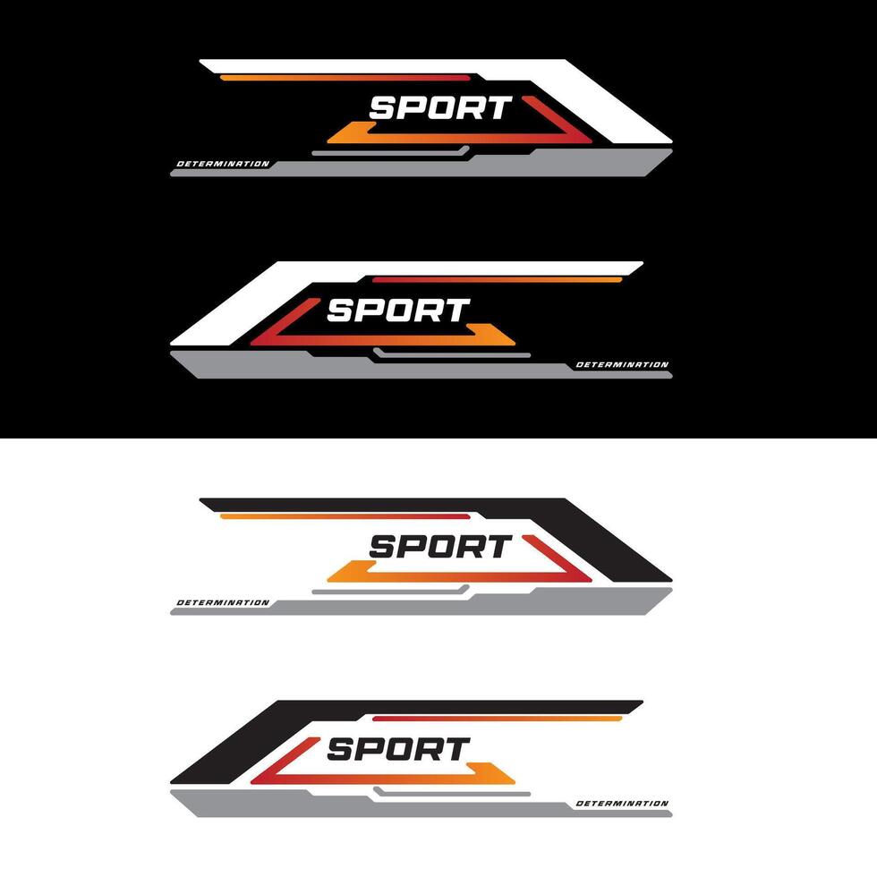 Sport racing stripes car stickers. modification body speed and drift vinyl decal isolated set templates vector