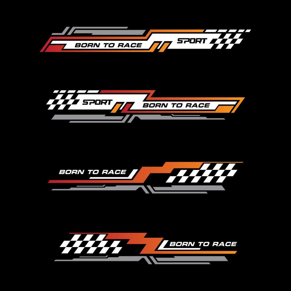 Sport racing stripes car stickers. modification body speed and drift vinyl decal isolated set templates vector