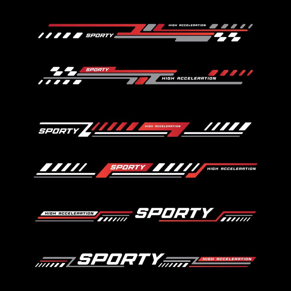 racing car stickers stripe abstract shape vinyl decal templates vector