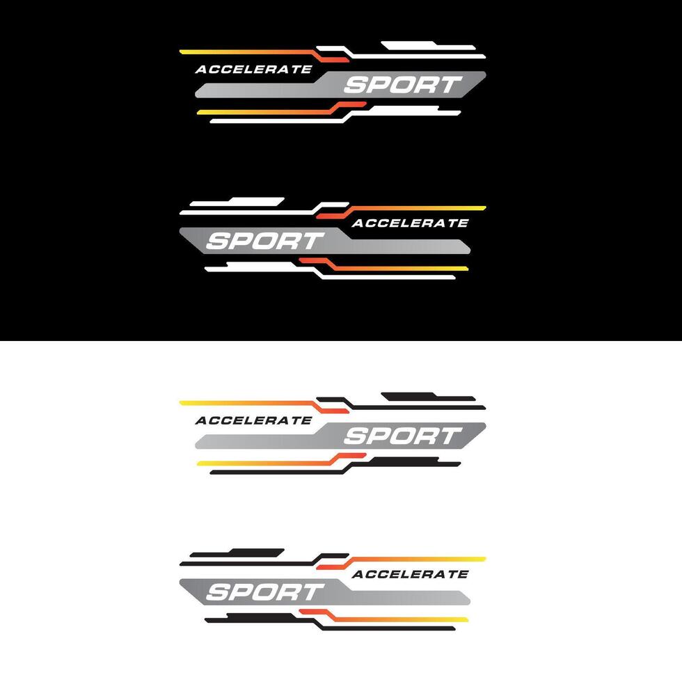 Sport racing car stickers stripe abstract shape . vinyl decal templates isolated set vector