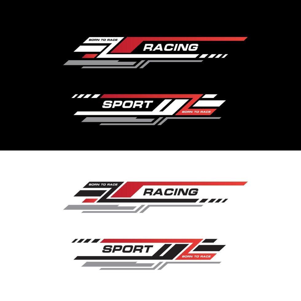 Sport racing stripes car stickers. modification body speed and drift vinyl decal isolated set templates vector