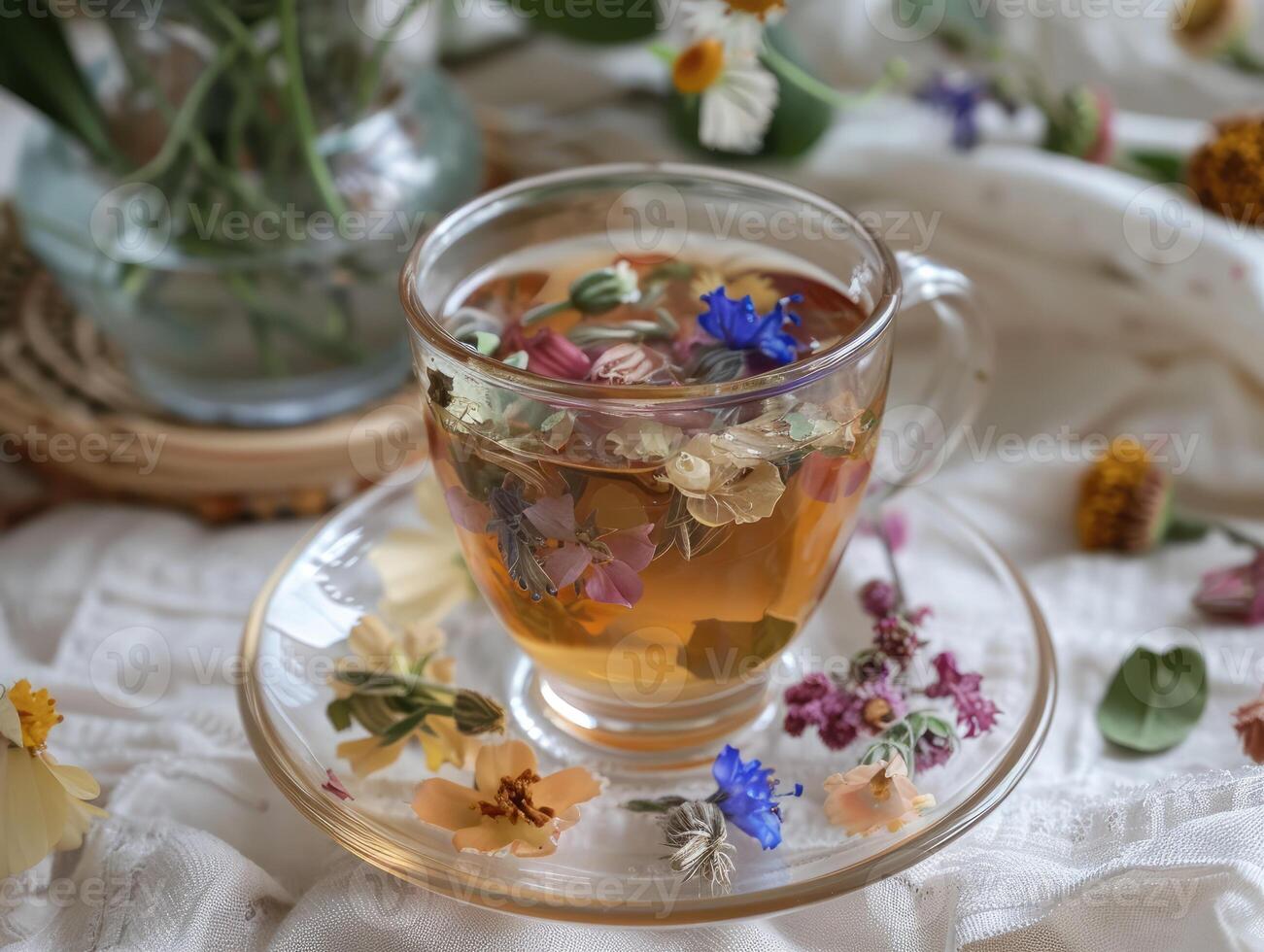 AI generated Relaxing boho style tea photo