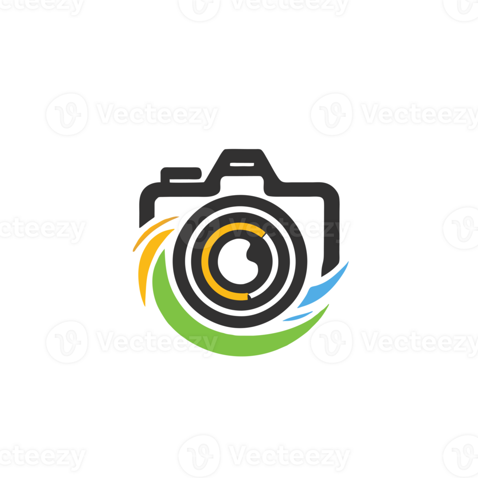 AI generated simple colorful camera slr logo png
