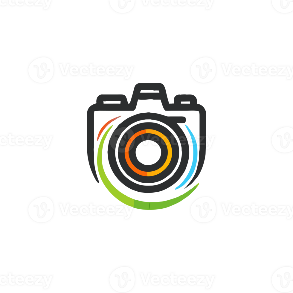 AI generated simple colorful camera slr logo png