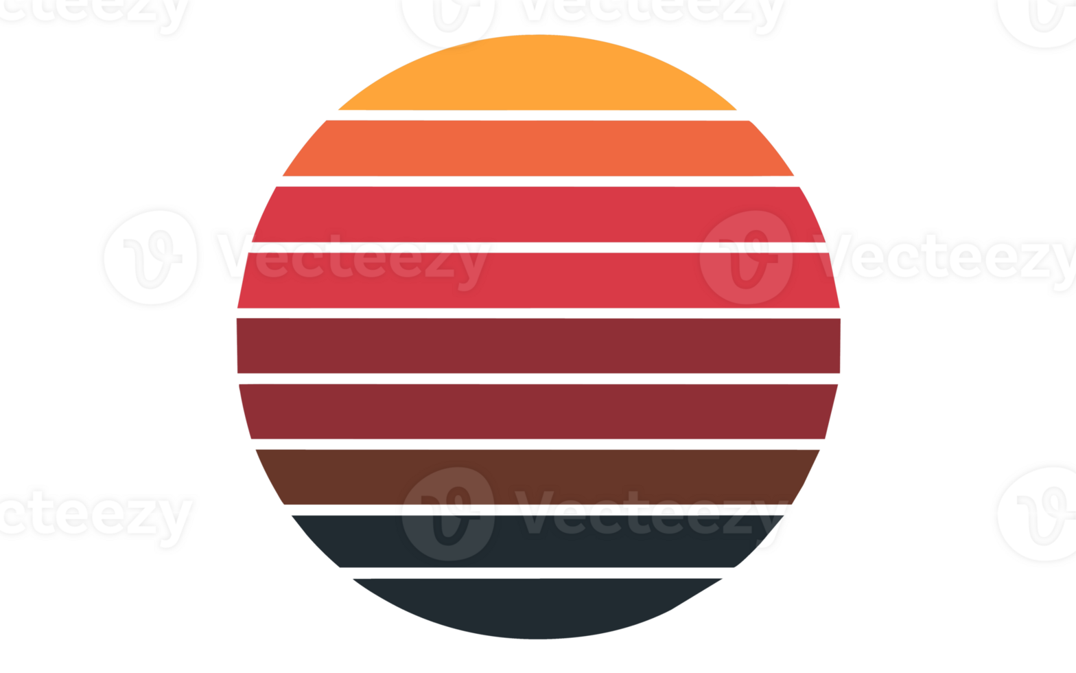 AI generated graphics vintage  of the setting sun png