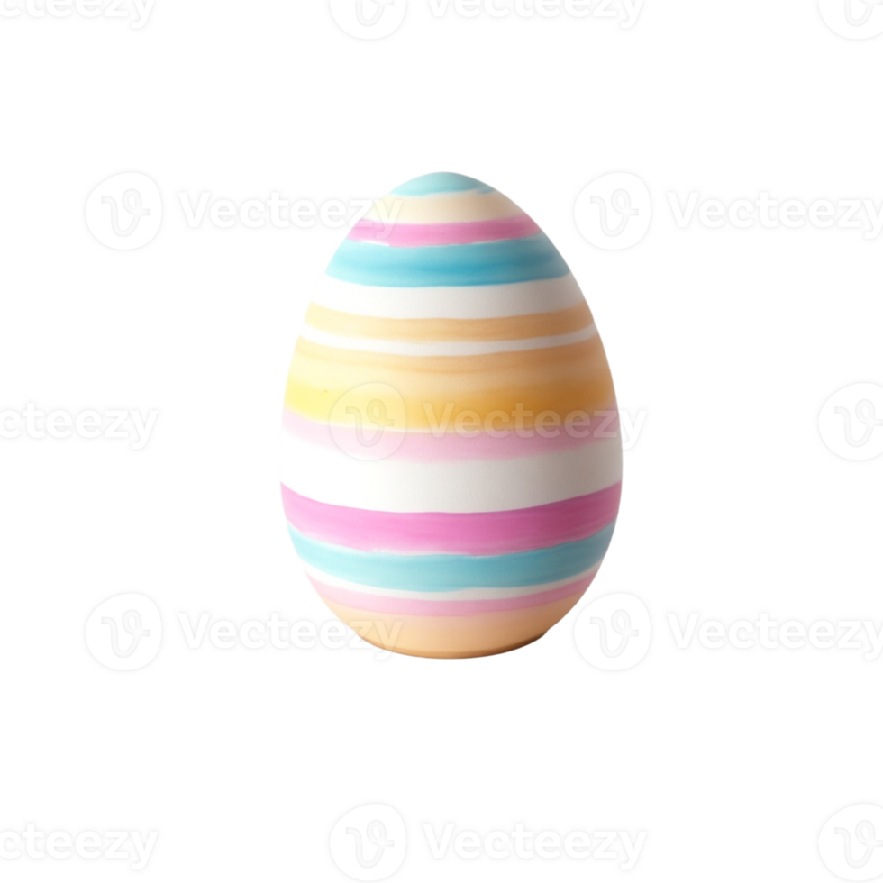 AI generated easter egg graphic in pastel colors on isolated background png