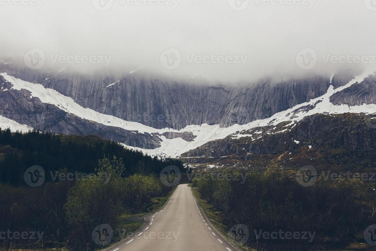 snowy road with ice photo
