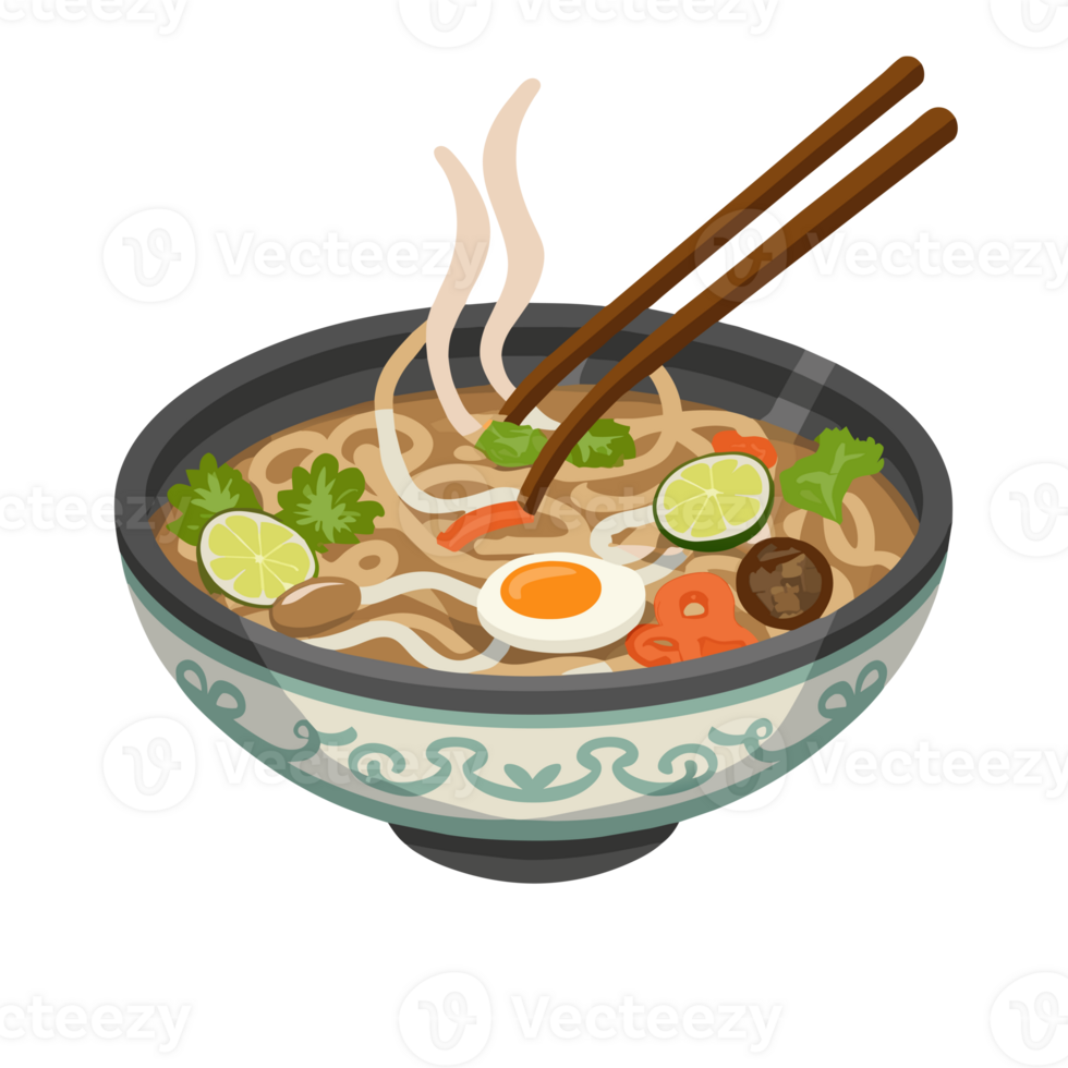 AI generated graphic tasty  healthy vietnamese pho soup png