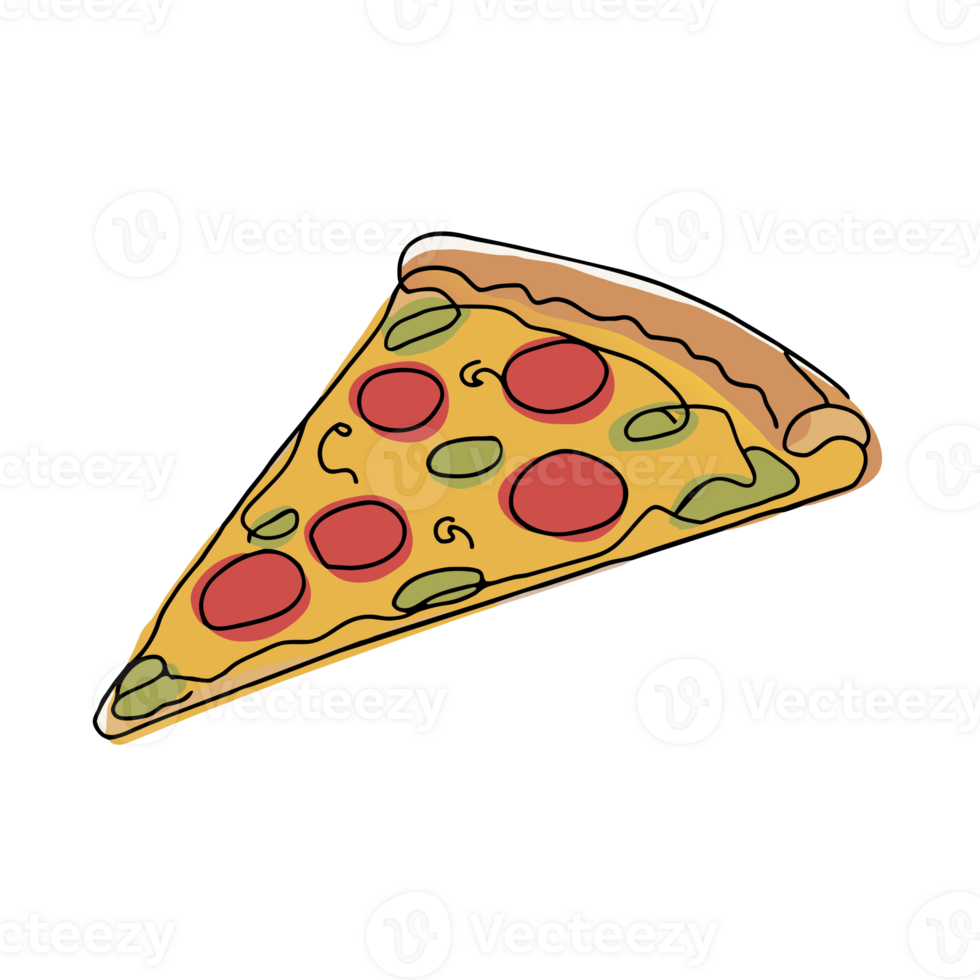 AI generated minimalist graphics slice of pizza with pepperoni png