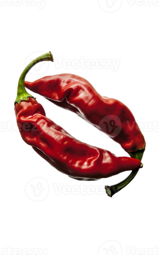 AI generated graphic of two  red peppers forming the shape of a mouth png