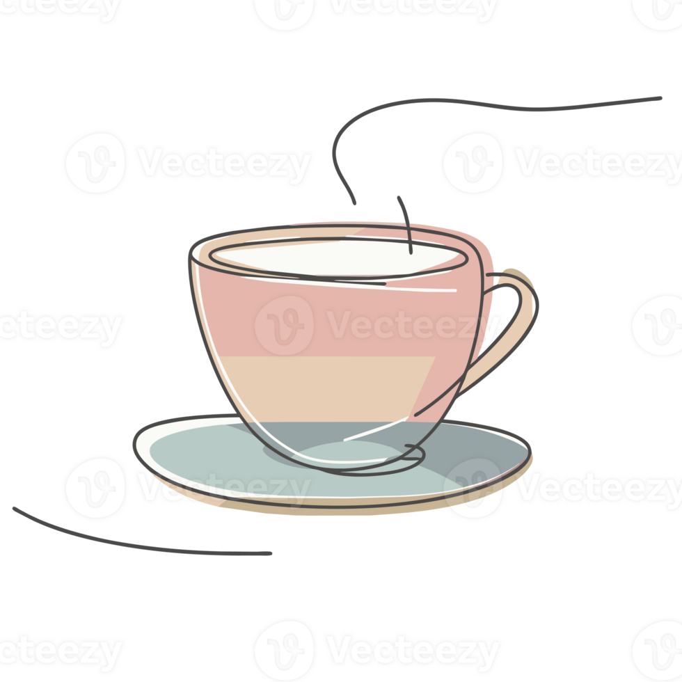 AI generated minimalist pastel cup graphics with png