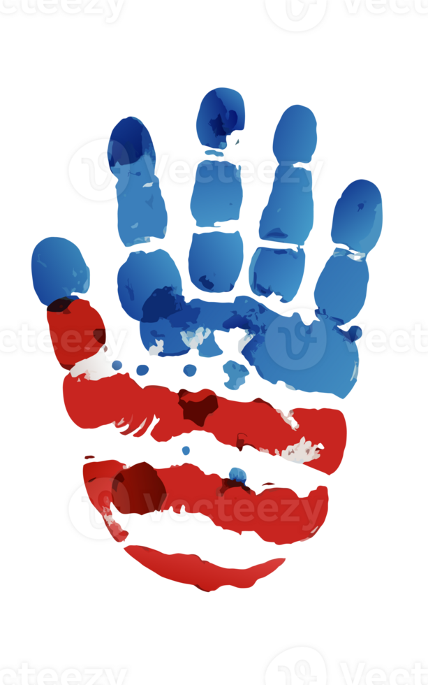 AI generated watercolor hand trace graphic in flag colors png