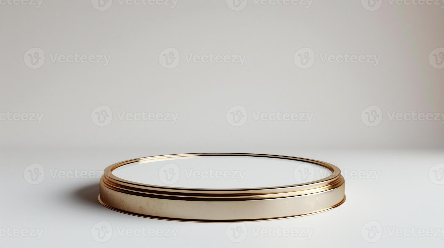 AI generated luxury white and gold product podium looks simple and elegant photo