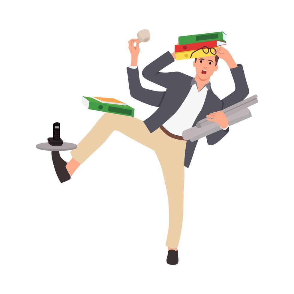 Business multitasking and time management concept. vector