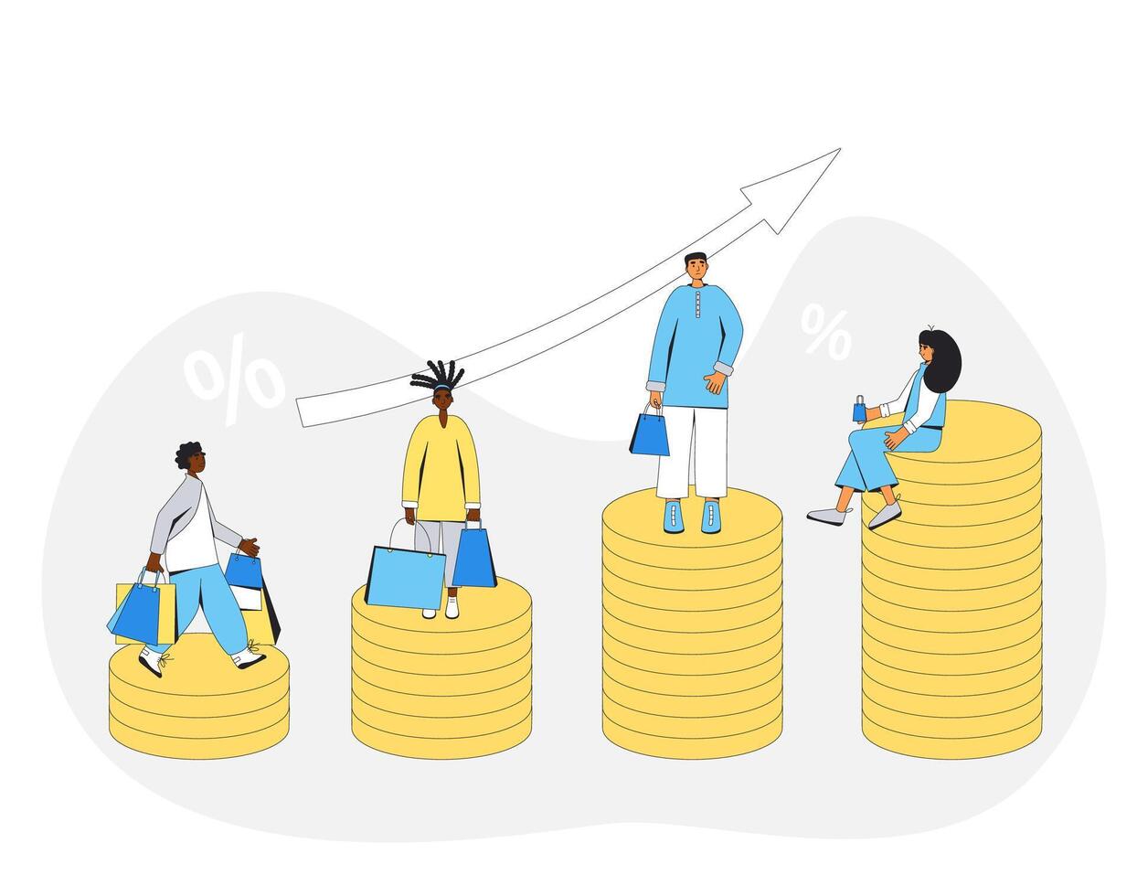 inflación. económico Finanzas cambios proceso vector