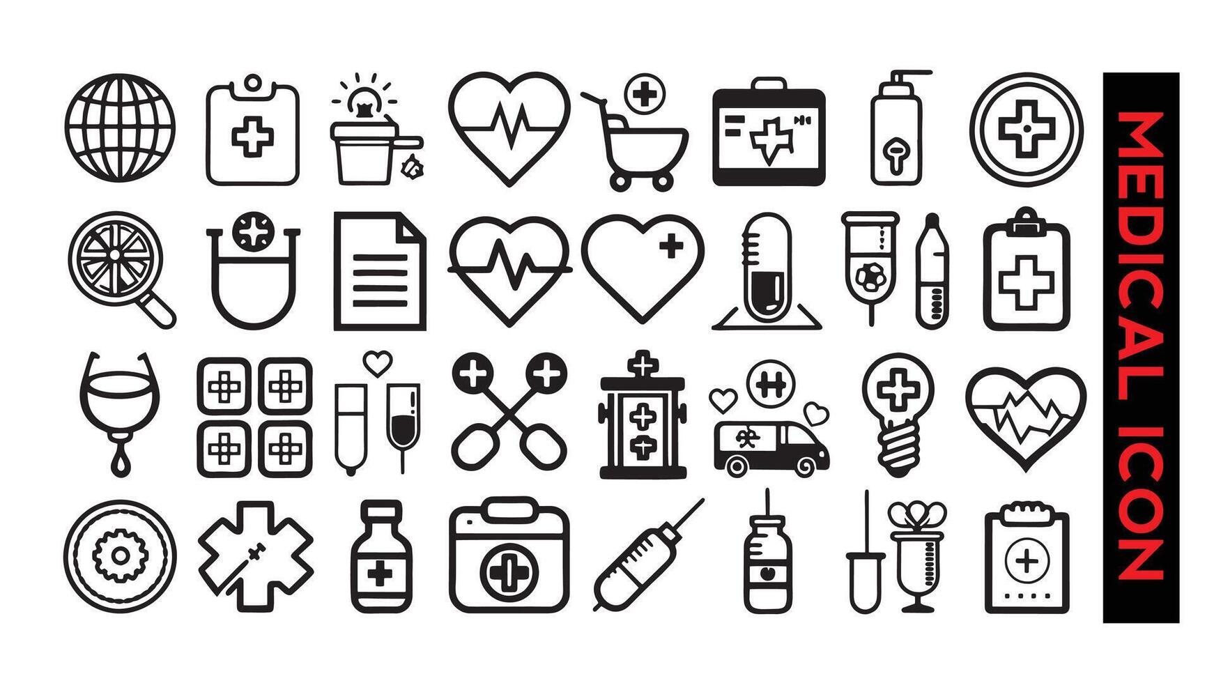 Set of 50 Medical line icons set. Medical outline icons with editable stroke collection vector