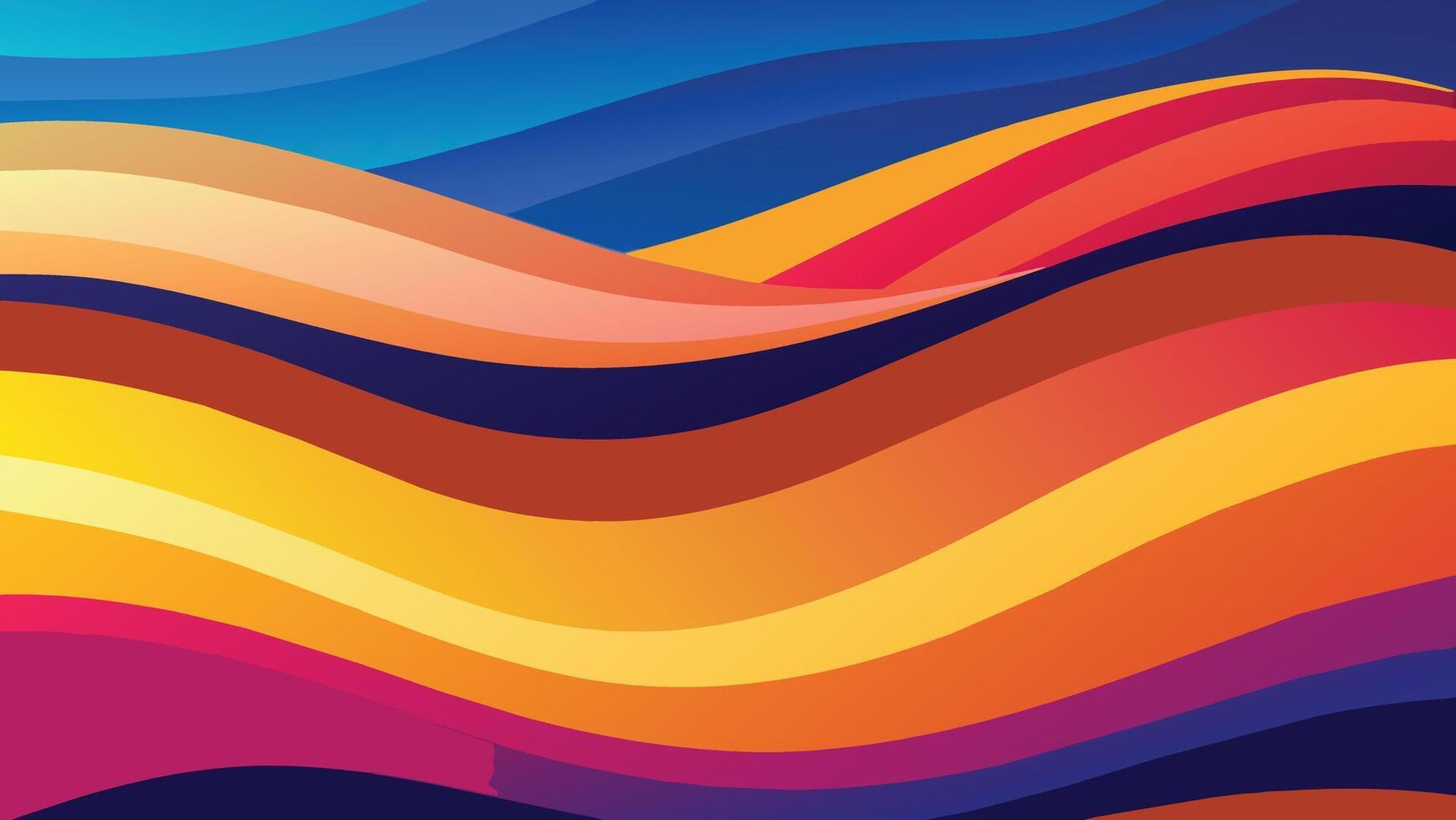 abstract colorful background with wavy lines and waves, vector illustration