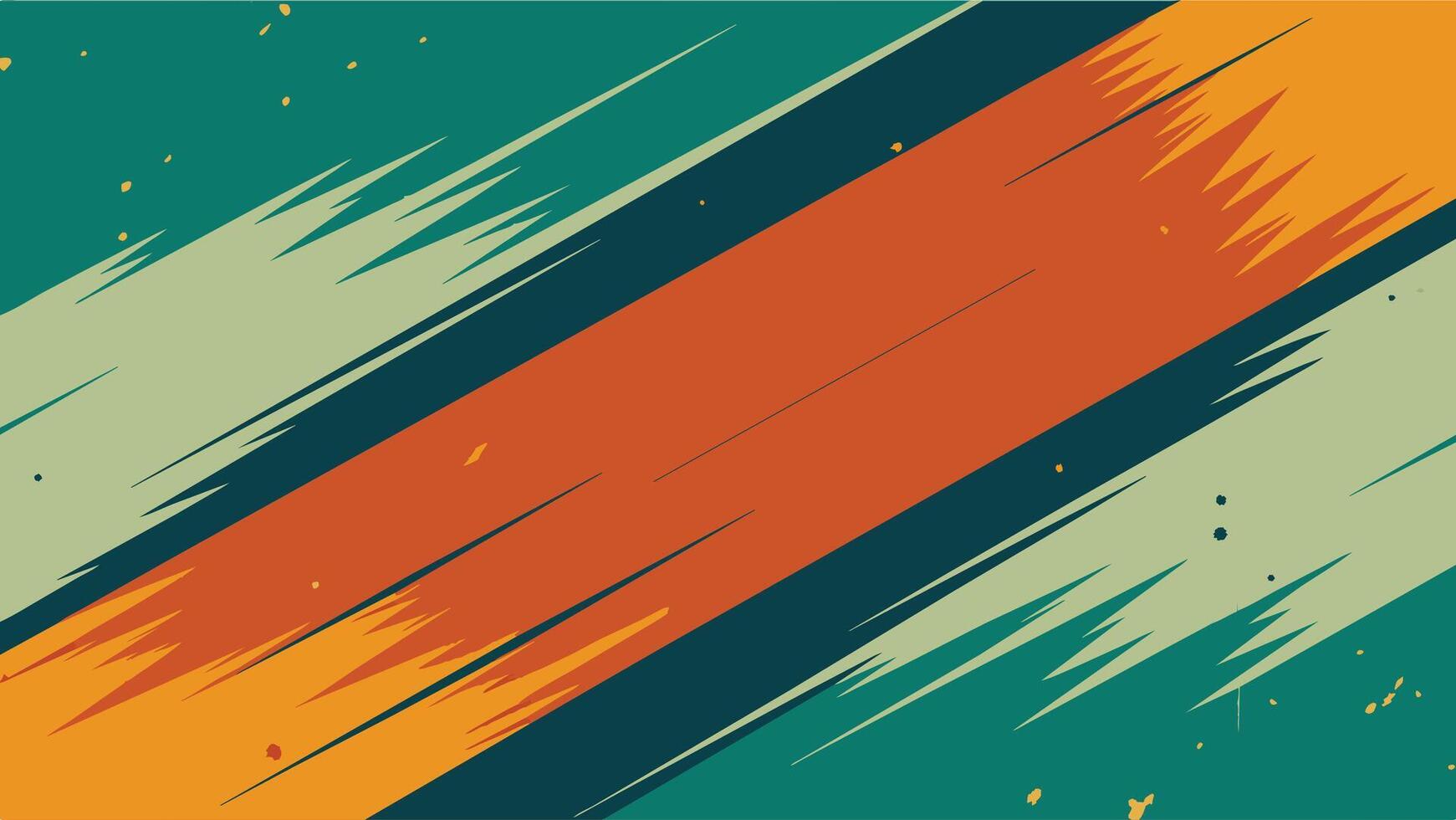 abstract background with brush strokes in orange, green and yellow colors vector