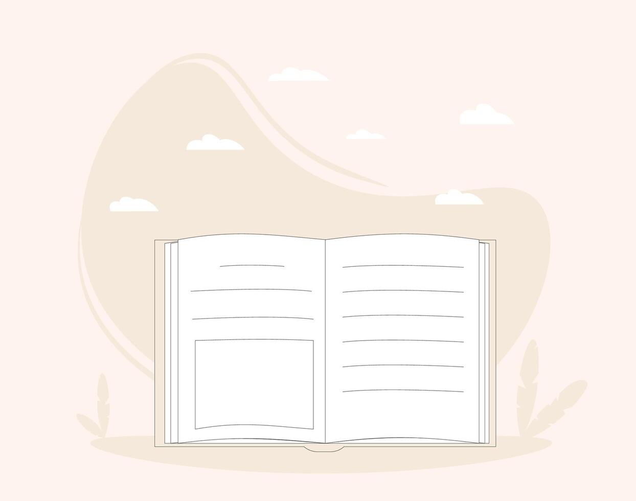 Book. Knowledge, education, learning symbol. Study, research. vector
