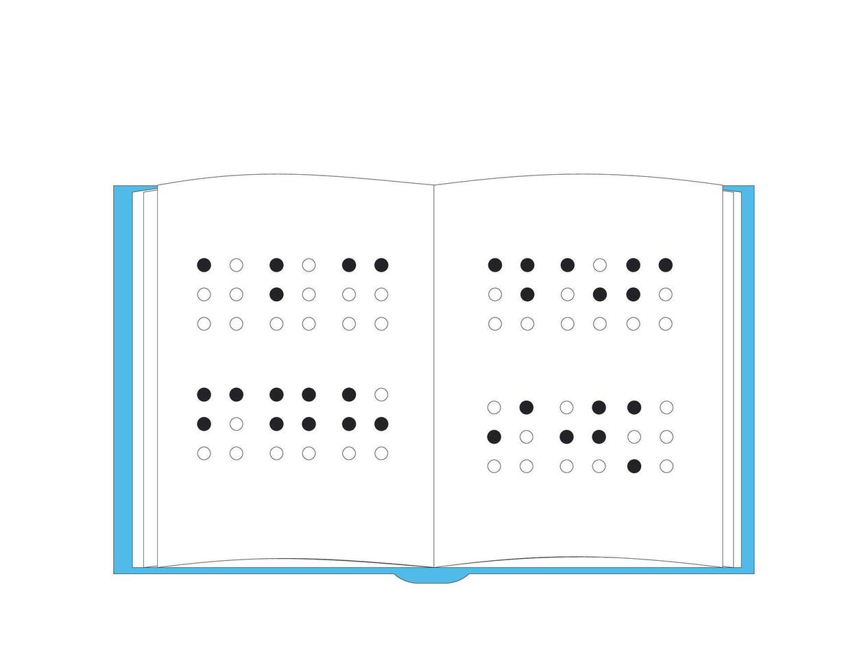 Braille book for blind people. Vector illustration
