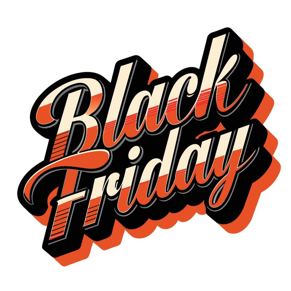 Black Friday. Vector handwritten lettering isolated on white background.