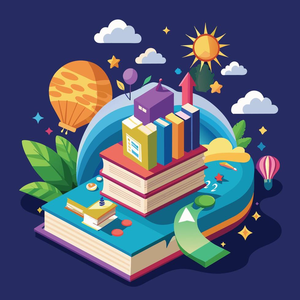 World book day concept. Vector illustration in flat style. World book day