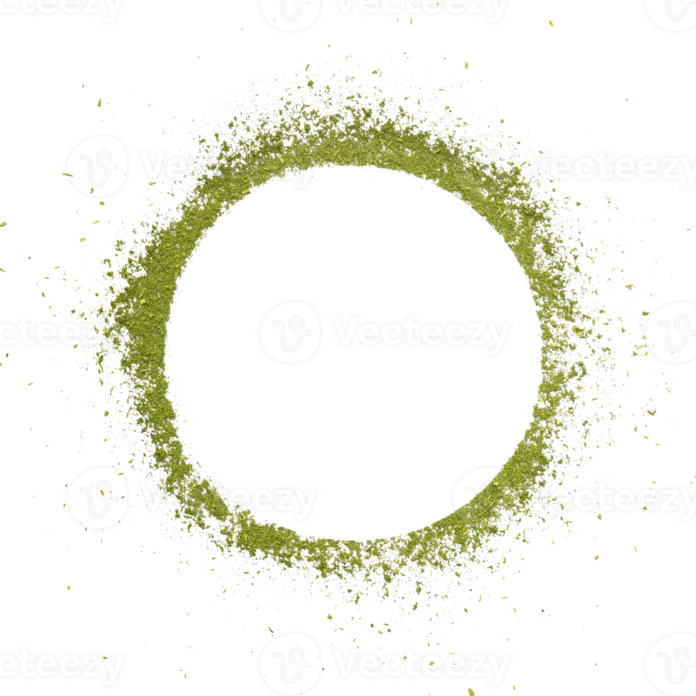 Matcha green tea powder pile on the desk, Organic product from the nature for healthy with traditional style, PNG transparency