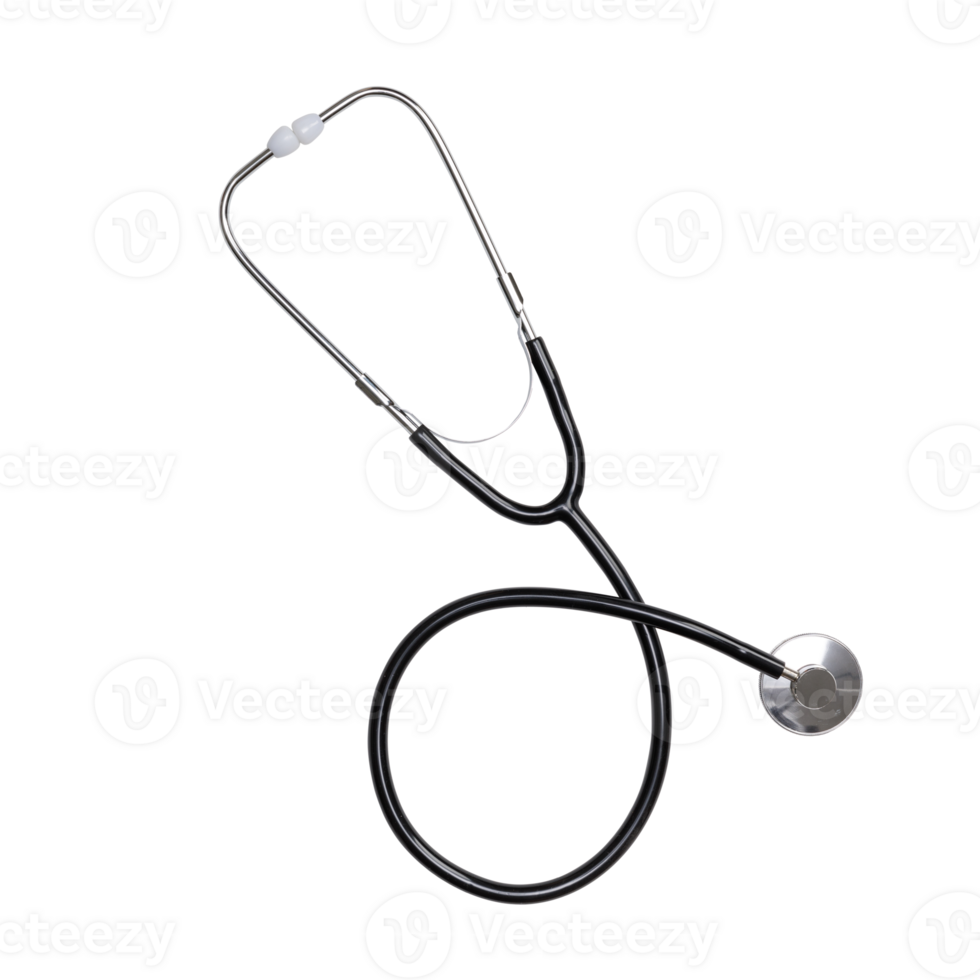 Creative flatlay of doctor medical equipment white table with stethoscope, Health care concept, Top view with copy space, Isolated, PNG transparency