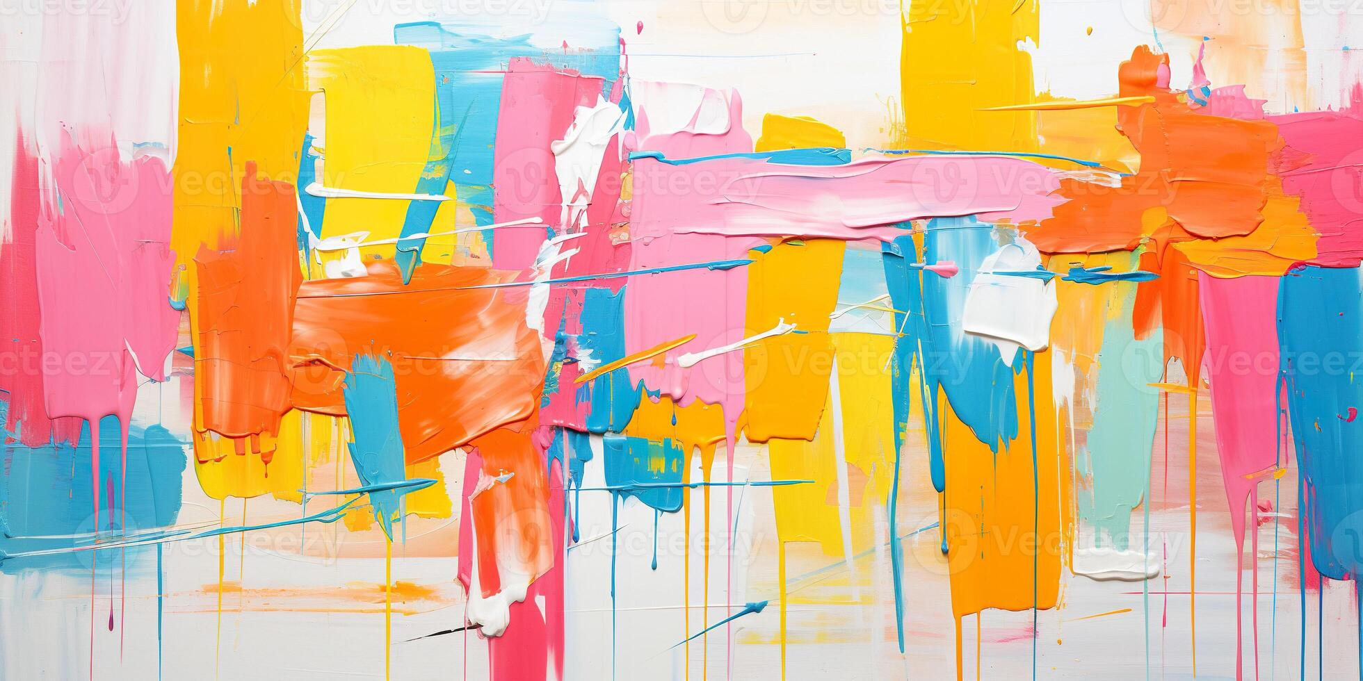 AI generated Abstract vibrant color paint brush strokes art background. Thick texture, dynamic, expressive, artistic, painterly pattern texture wallpaper backdrop photo
