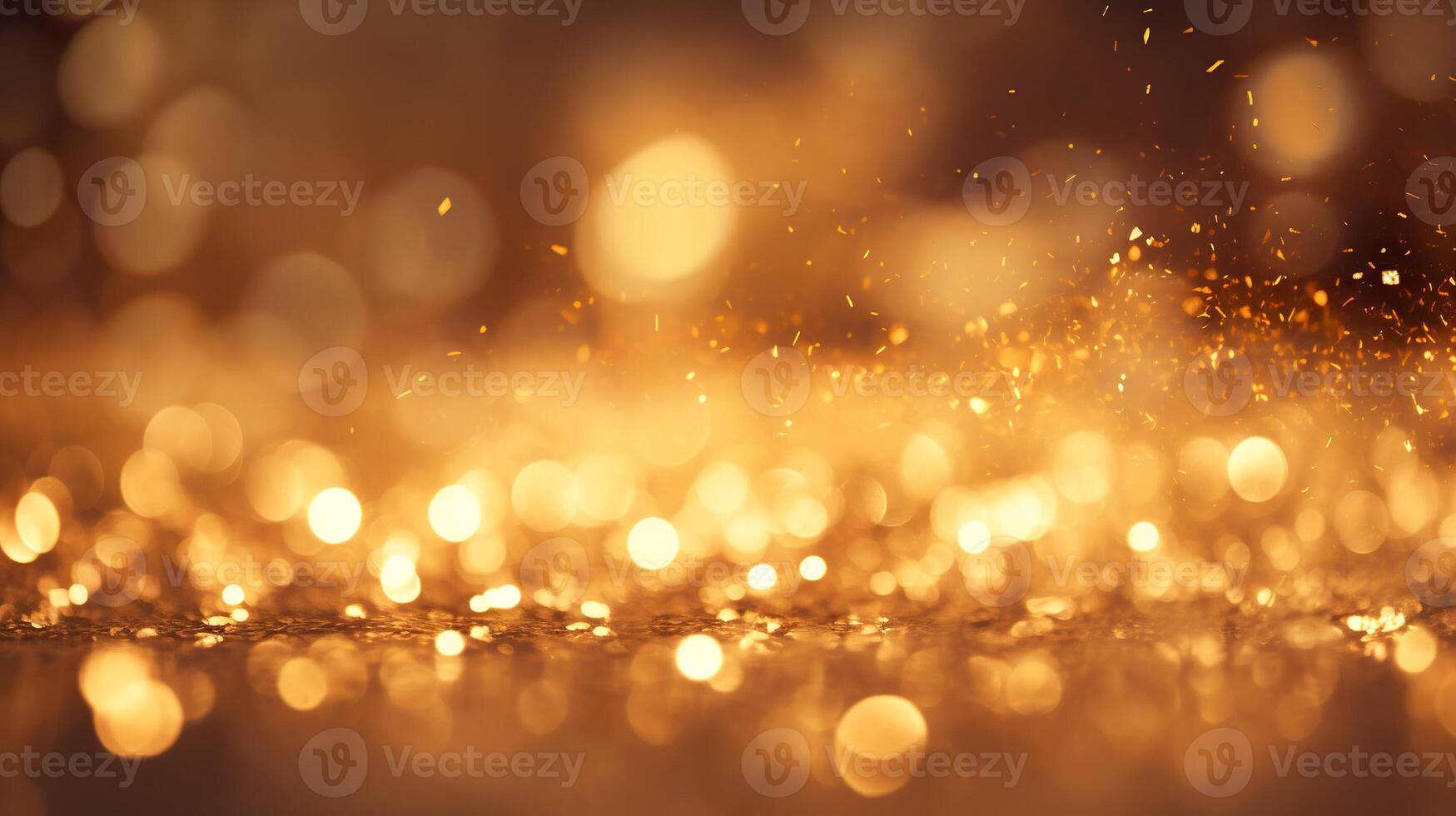 AI generated Luxury gold glitter bokeh sparkle festive background. glamorous shimmering wallpaper backdrop photo