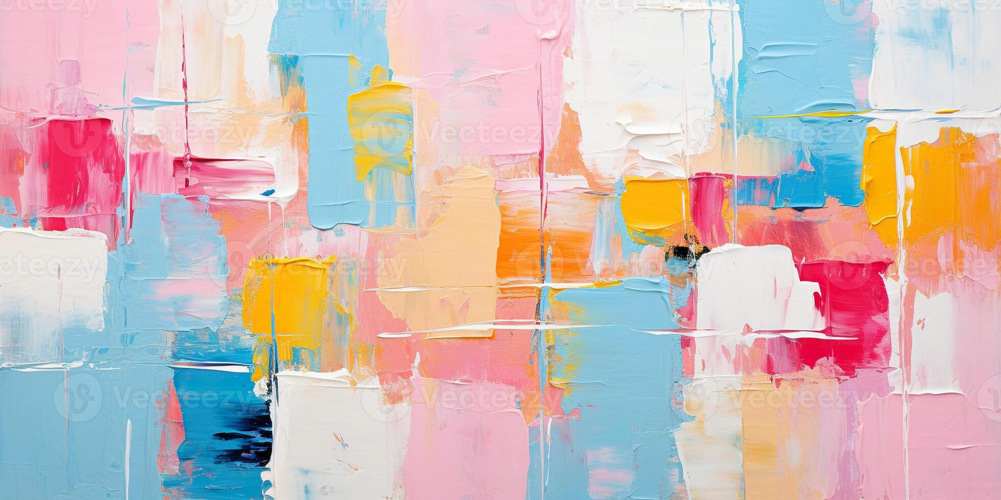 AI generated Abstract vibrant thick brush strokes muted color palette background texture pattern wallpaper. Highly textured, bright, colorful art photo
