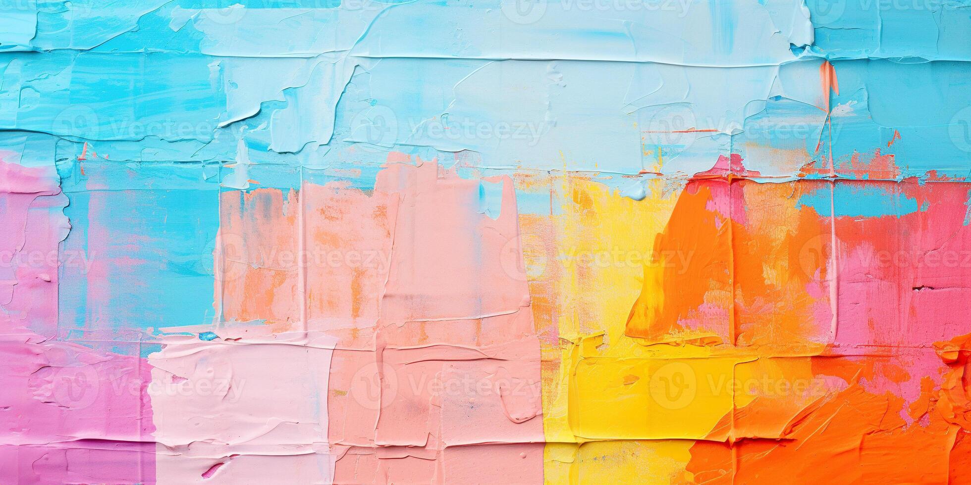 AI generated Abstract vibrant thick brush strokes vivid color palette background texture pattern wallpaper. Highly textured, bright, colorful art photo