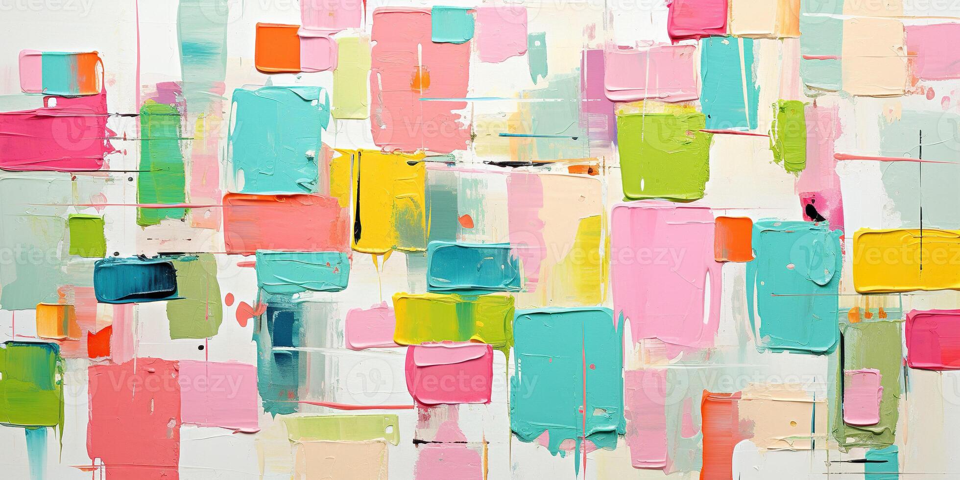 AI generated Abstract vibrant thick brush strokes muted color palette background texture pattern wallpaper. Highly textured, bright, colorful art photo