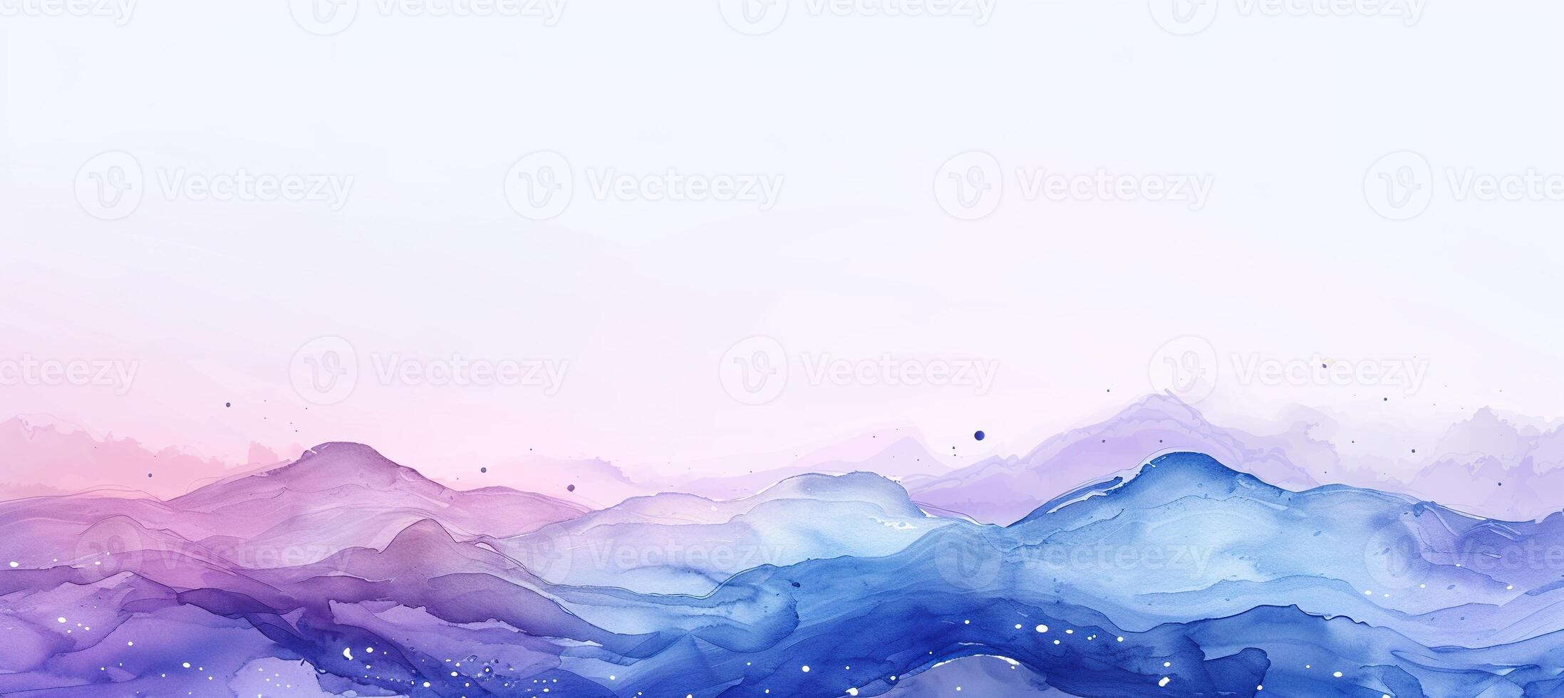 AI generated Abstract blue, purple, pink, and violet watercolor swirls and waves background wallpaper. Expressive artistic texture pattern isolated on white backdrop photo