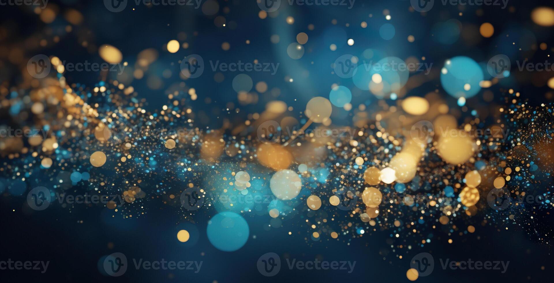 ai generado lujo naranja oro Rico Brillantina brillar, oscuro azul bokeh antecedentes. festivo atractivo reluciente fondo de pantalla fondo foto