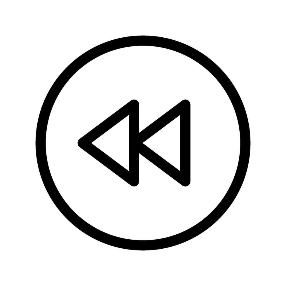 Backward Icon Vector Symbol Design Illustration